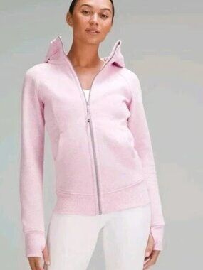 Lululemon Scuba Full-Zip Hoodie heathered vitapink Size 10